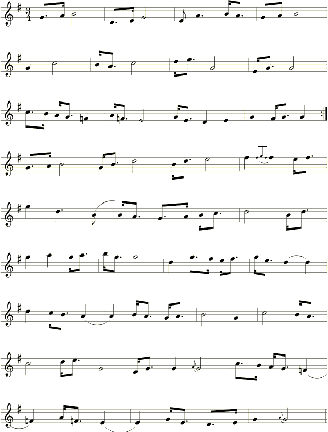 Ag Taisteal Na Blárnan notation page 1