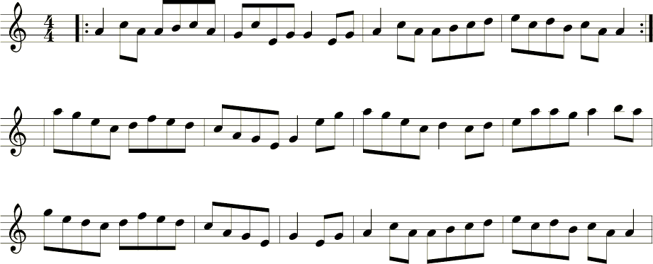 Castle Kelly notation page 1