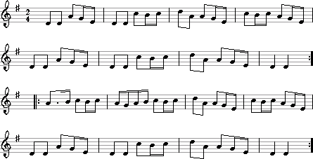 Chanter's Song notation page 1