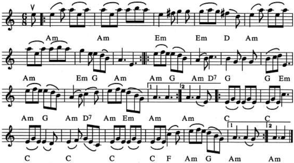 Da Full Rigged Ship notation page 1