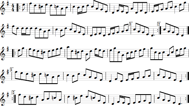 Dinny O'Brien's notation page 1