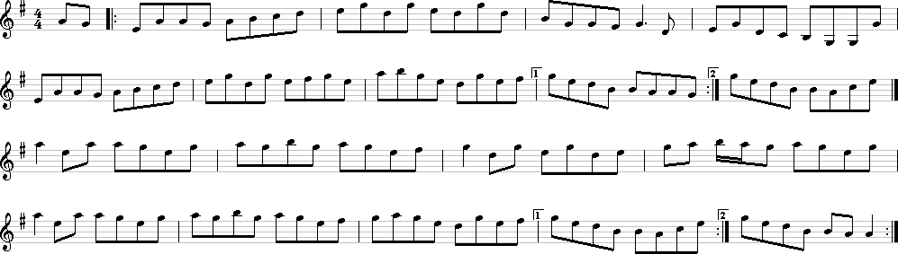 Down The Broom notation page 1